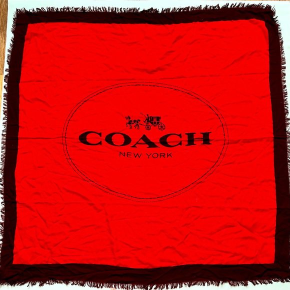 COACH OVERSIZED 100% WOOL SCARF WRAP 54 IN X 54 IN - Picture 1 of 12